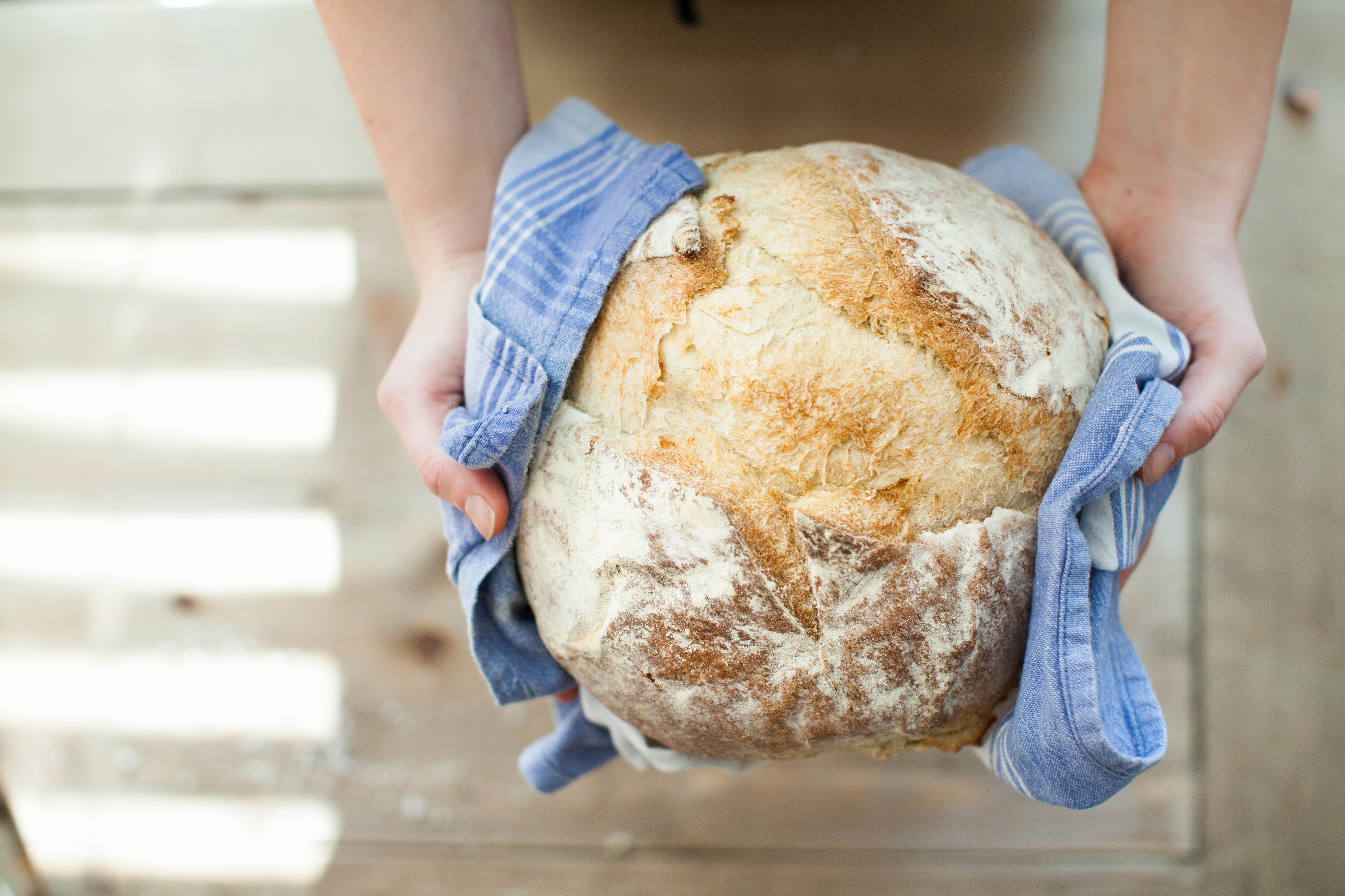 baker with fresh bread