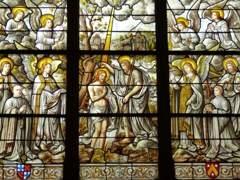 window mosaic Jesus' baptism