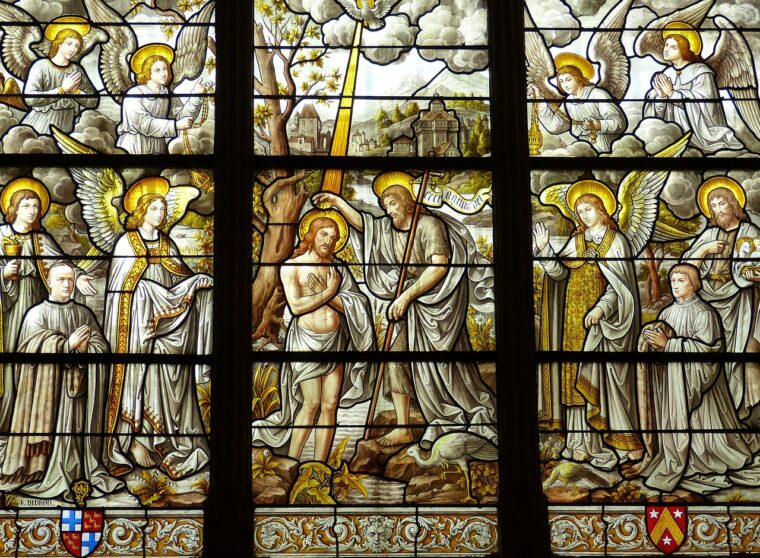 window mosaic Jesus' baptism