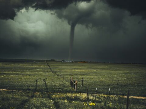 tornado in field