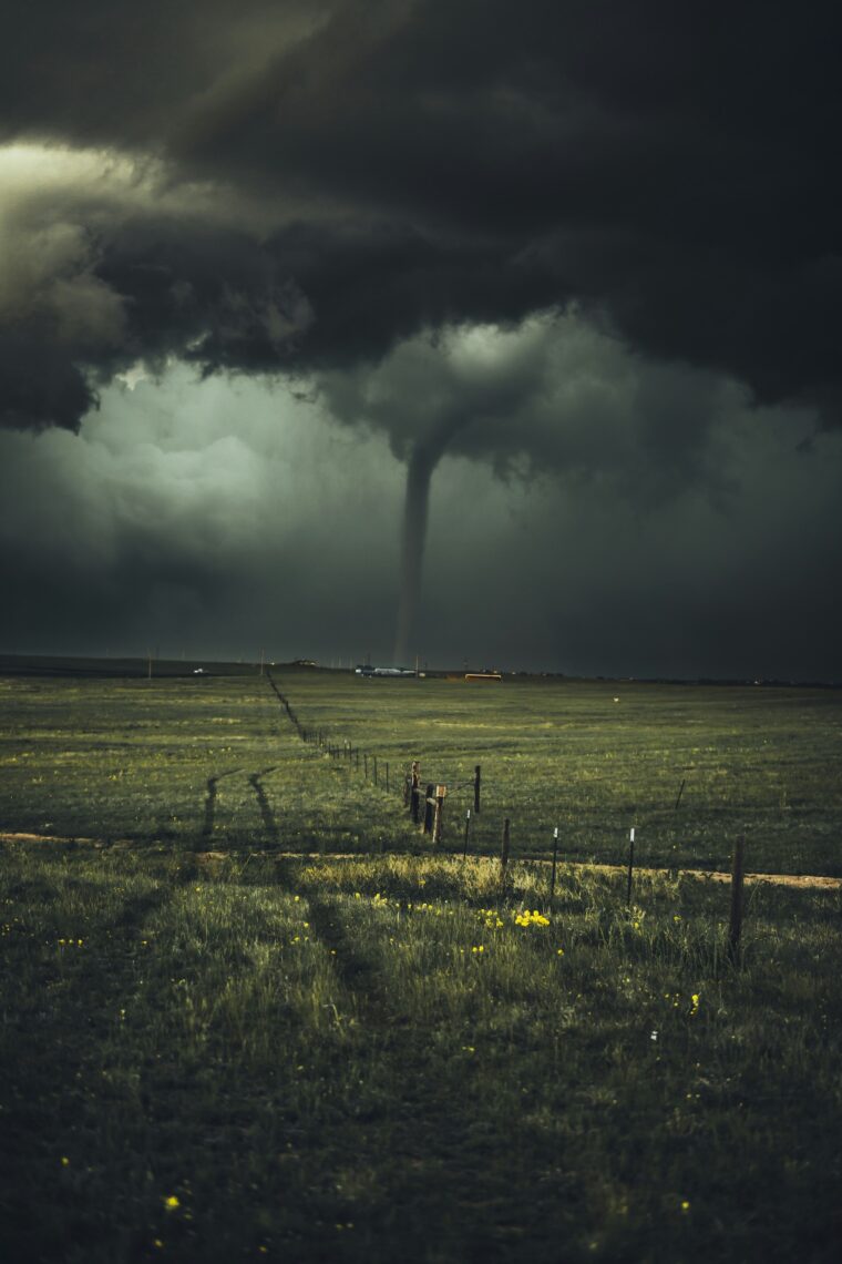 tornado in field